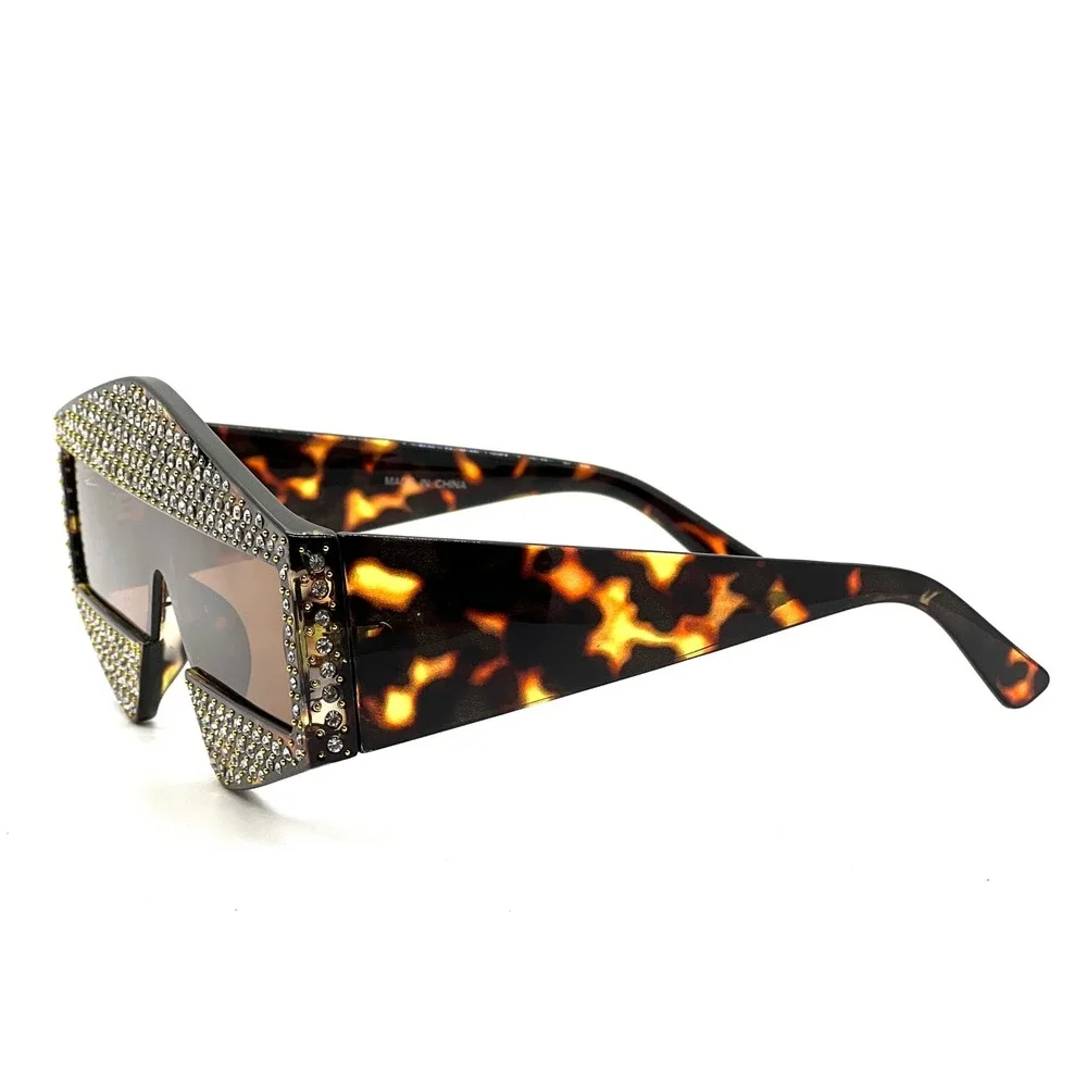 Men Glasses Gangster Rim Square‎ Sunglasses Style Brown Lens Sophisticated Gafas